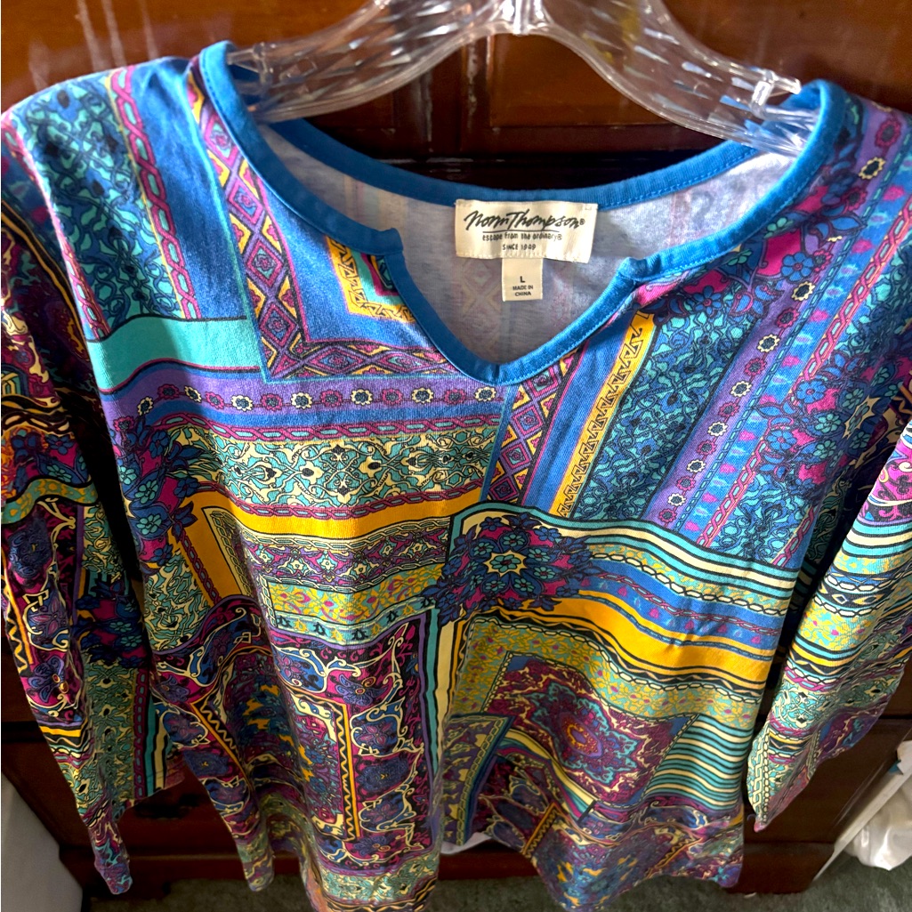 Norm Thompson 3/4 Sleeve Cotton Top